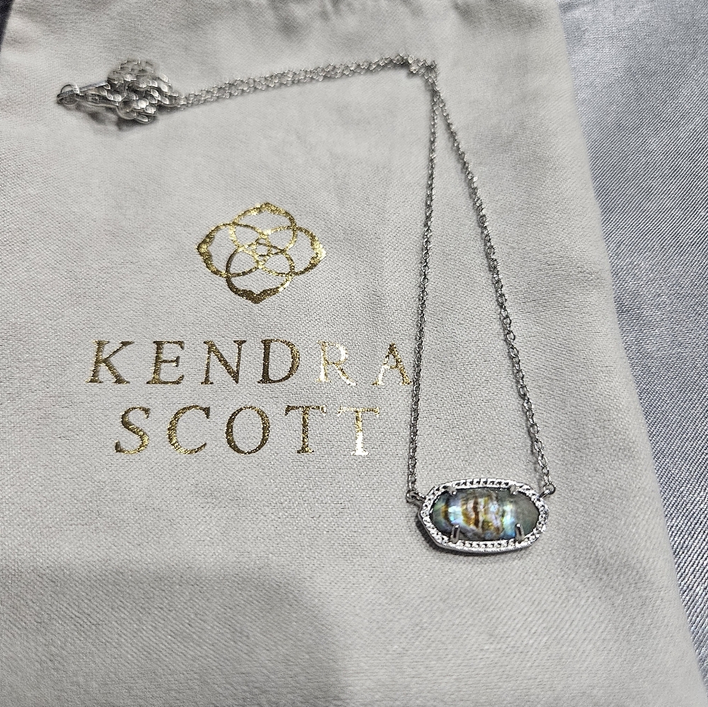 Kendra Scott Silver and Iridescent Necklace